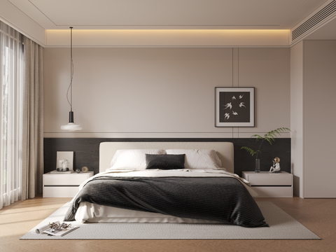 现代简约家居卧室 主卧 次卧 老人房su模型