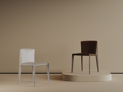 现代中古风吧椅 复古吧椅 长脚吧椅 新中式吧椅 吧凳 布艺吧su模型