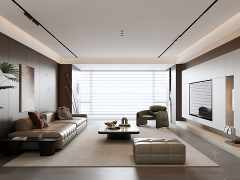 意式客厅su模型