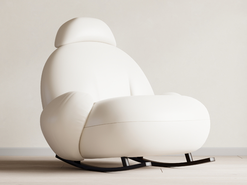 奶油风摇椅su模型