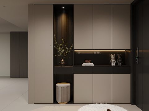 意式入户鞋柜 玄关鞋柜su模型