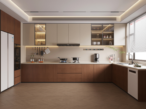 中古风厨房su模型