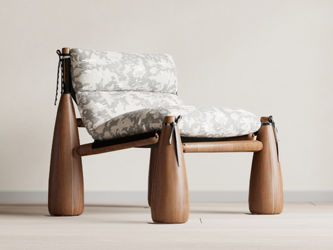 中古风休闲椅su模型