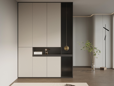 意式鞋柜 入户鞋柜su模型