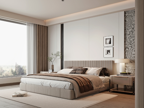 现代卧室su模型