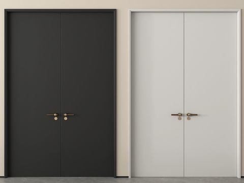 现代双开门 办公室双开门 防盗门 入户门su模型