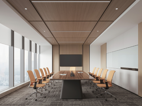 现代会议室su模型