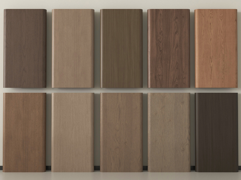 现代木饰面 护墙板 墙饰板 木饰面背景墙su模型