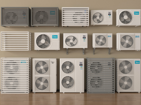 现代空调外机 空调压缩机 外机保护罩su模型