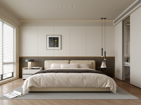 现代卧室su模型