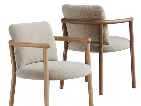 B&B Italia  现代餐椅组合 单椅 扶手椅 木椅su模型