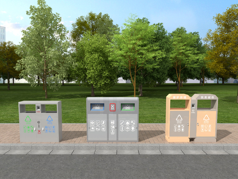 垃圾箱 垃圾桶 垃圾分类 垃圾回收su模型