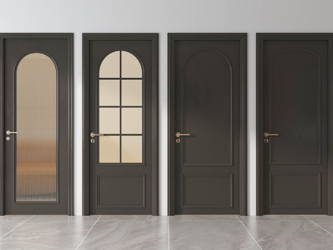 法式单开门 法式玻璃门 法式厨卫门su模型