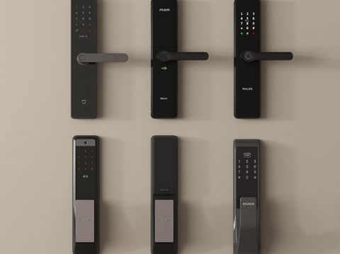 现代智能锁 指纹锁su模型