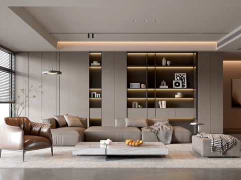 意式客厅 现代客厅 沙发背景墙 组合沙发 沙发茶几组合 客厅su模型