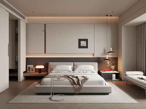 现代家居卧室 主卧su模型