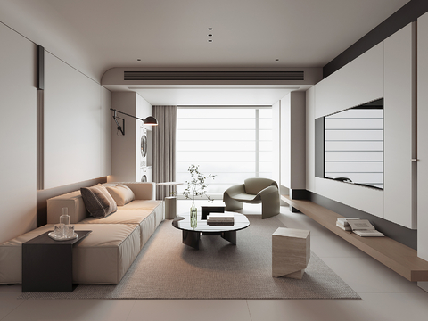 现代家居客厅su模型