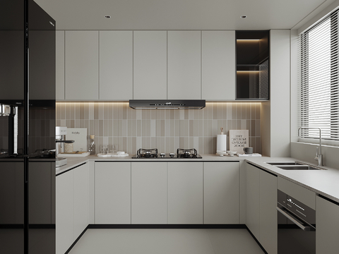 现代家居厨房su模型