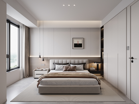 现代卧室su模型