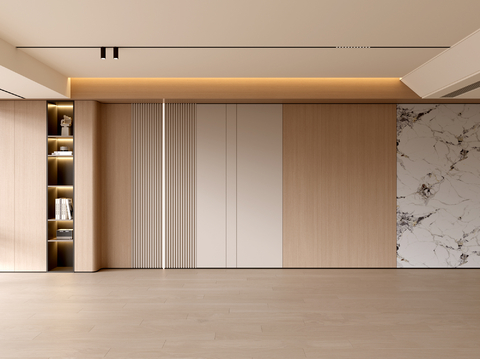 现代客厅 奶油客厅 沙发背景墙 客厅背景 奶油风背景墙su模型