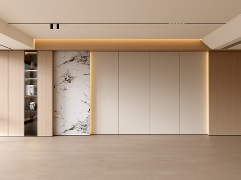 现代客厅 奶油客厅 沙发背景墙 客厅背景 奶油风背景墙su模型