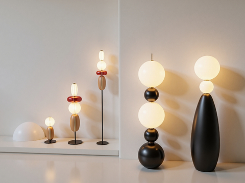 现代网红落地灯su模型