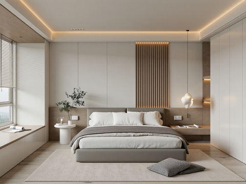 现代卧室su模型
