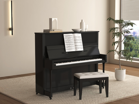 现代钢琴 乐器 琴凳su模型