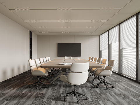 现代会议室 办公椅 会议桌椅su模型