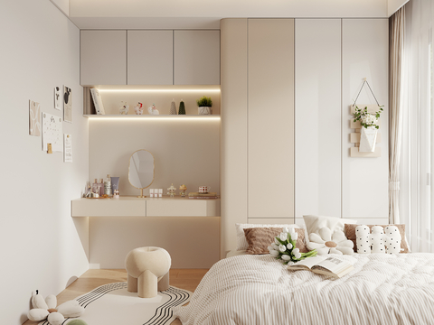 多功能房 榻榻米卧室su模型