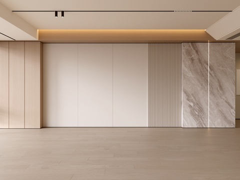 现代客厅 奶油客厅 沙发背景墙 客厅背景 奶油风背景墙su模型