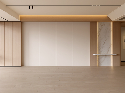 现代客厅 奶油客厅 沙发背景墙 客厅背景 奶油风背景墙su模型