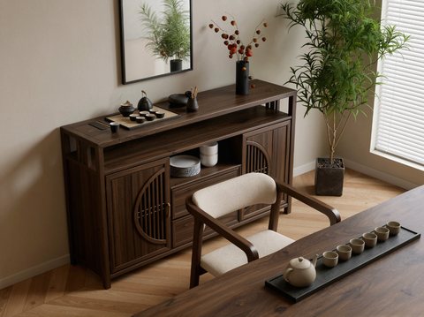  新中式茶室su模型 