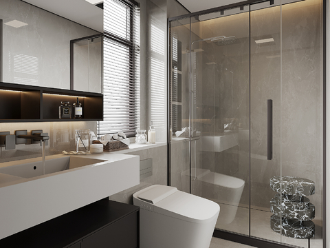 现代卫生间su模型