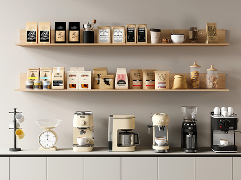 现代咖啡机 咖啡袋 咖啡用品 厨房用品 食物su模型