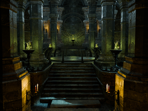 中世纪建筑 西方建筑 复古房屋 西方祭坛 祭台su模型