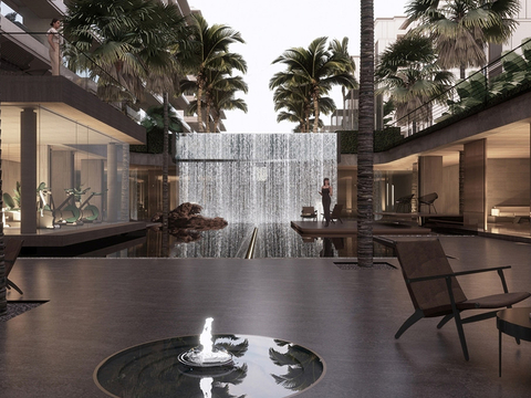 现代庭院花园 庭院景观 小区景观su模型