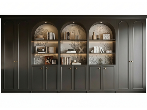 法式复古书柜su模型