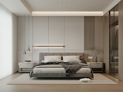 现代卧室su模型