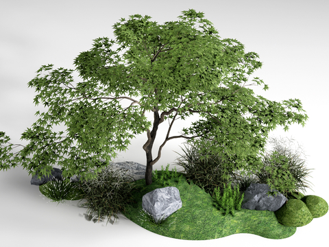 现代景观植物 植物造景 庭院植物 植物堆su模型