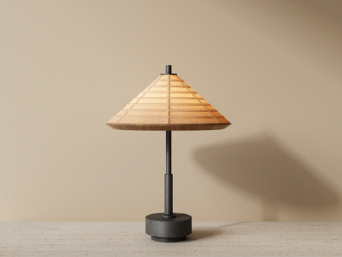 侘寂风床头台灯 书房台灯 艺术台灯 客厅台灯 艺术台灯su模型