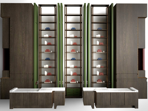 新中式酒店背景墙 大堂背景墙 接待前台背景墙 大厅背景墙su模型