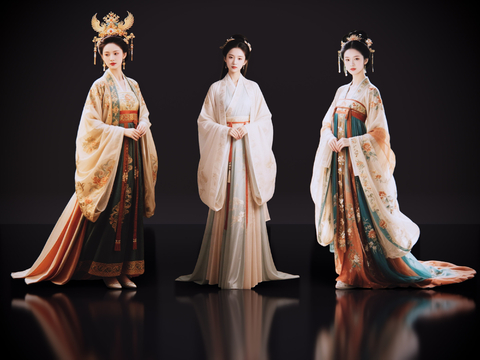 2D古装人物 古装美女 古代优伶 古装戏子 古典美人su模型