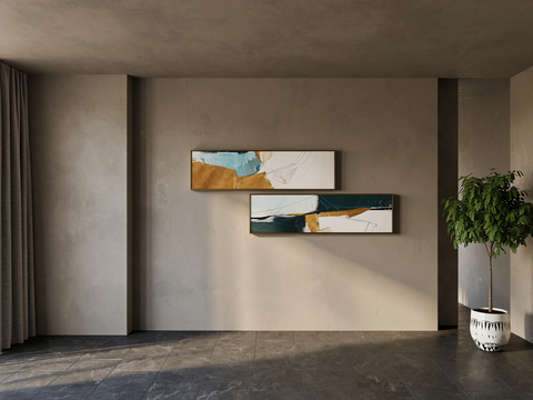 现代装饰挂画su模型