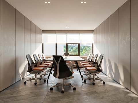 现代会议室su模型