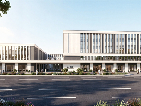  现代工业厂房 现代产业园 多层办公 厂房 产 产业园 办公楼su模型 