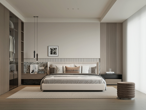 现代卧室su模型