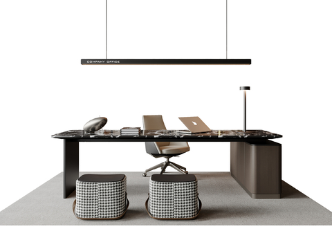 现代意式餐桌椅su模型