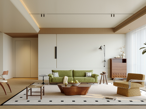 中古风客餐厅su模型