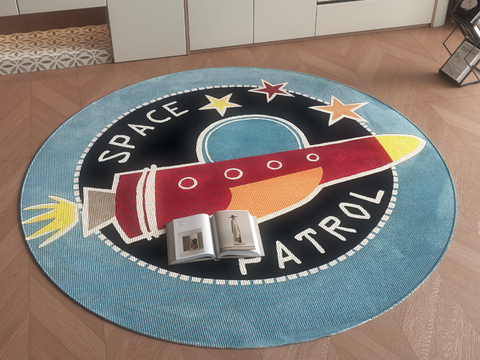 现代圆形地毯 儿童地毯su模型